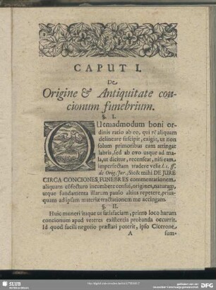 Caput I. De Origine & Antiquitate concionum funebrium