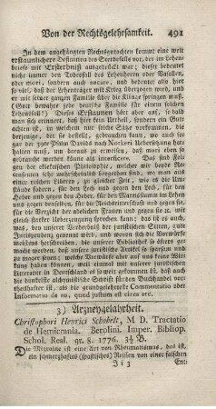 3) Arzneygelahrheit.