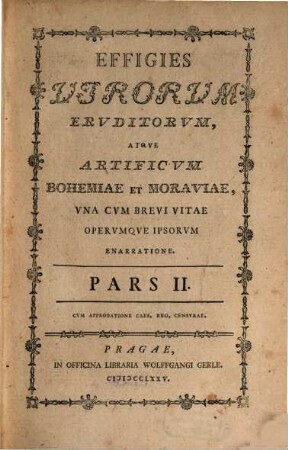 Effigies Virorum Eruditorum, Atque Artificum Bohemiae Et Moraviae, 2