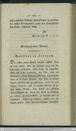 Siebzehnter Brief