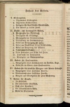 Inhalt der Gebete