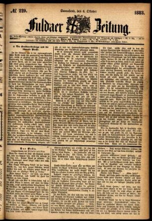 Ausgabe vom Samstag, den 06. Oktober 1883.