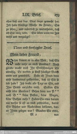 Neun und funfzigster Brief. Mein lieber Freund, ...