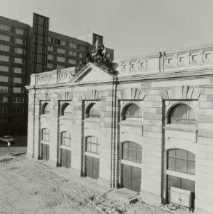 Dresden-Neustadt, Metzer Straße 1. Markthalle (1899). Ostseite