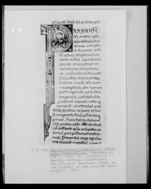 Passionale: Initiale P mit Halbfigur des Apostels Andreas