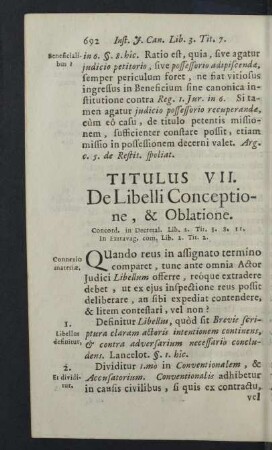 Titulus VII. de Libelli Conceptione, & Oblatione.