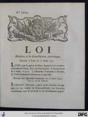 Loi Relative à la Contribution patriotique.