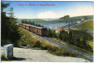 Malter. Talsperre - Mauer, Eisenbahnzug