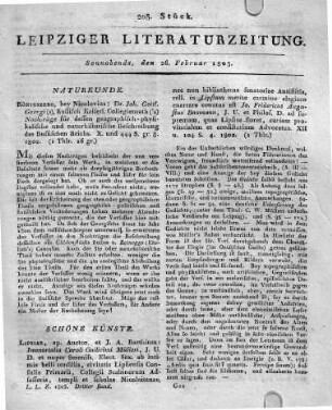Königsberg, bey Nicolovius: Dr. Job. Gottl. Georgi (s), Russisch Kaiserl. Collegienrath (’s) Nachträge für dessen geographisch-physikalische und naturhistorische Beschreibung des Russischen Reichs. X. und 444 S. gr. 8. 1802.