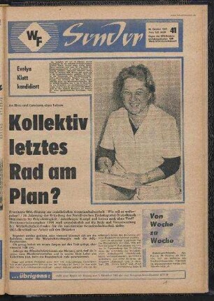 Betriebszeitung 'WF-Sender', Nr.41/1965 (28. Oktober 1965)