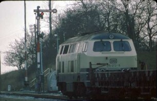 Blaufelden Lok 215 073 Güterzug Ausfahrisgnal
