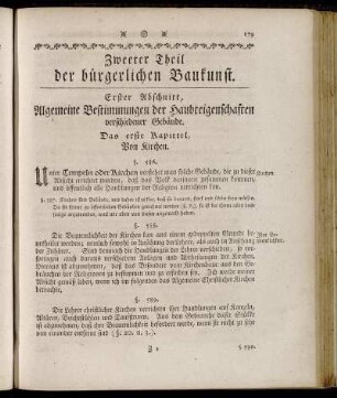 Zweeter Theil der bürgerlichen Baukunst.