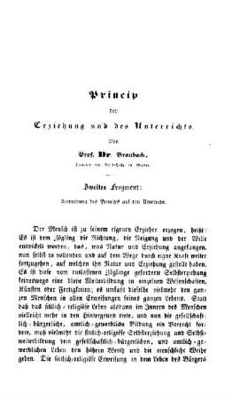 Princip der Erziehung und des Unterrichts