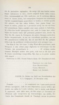 XXXVII. De Raden van Indie aan Bewindhebbers der O. I. Compagnie, 31 December 1645
