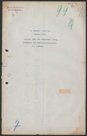 1921/22: Jahresbericht ... - 1921/22