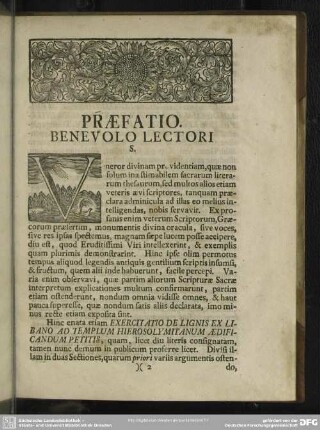 Praefatio. Benevolo Lectori S.