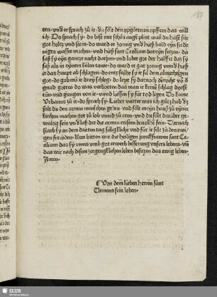 Von dem lieben herren sant Clemens sein leben