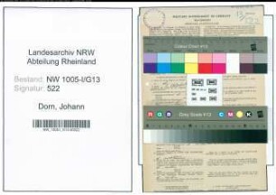 Entnazifizierung Johann Dorn , geb. 07.05.1896 (Postbeamter)