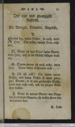 Der vier und zwanzigste Auftritt. Die Vorigen, Clitander, Angelicke