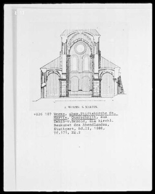 Querschnitt der ehemaligen Stiftskirche Sankt Martin in Worms