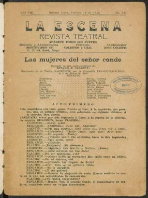 Las mujeres del señor conde : pochade en dos actos