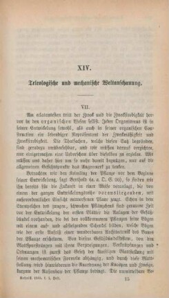 225-240 Teleologische und mechanische Weltanschauung : Fortsetzung