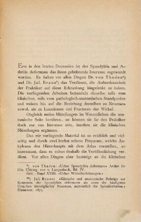Beitraege zur pathologischen Anatomie der Spondylitis und Arthritis deformans der Halswirbelsäule : Inaug. Diss.