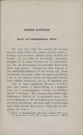 Nionde Kapitlet. Kriget och konungamagtens tillväxt.