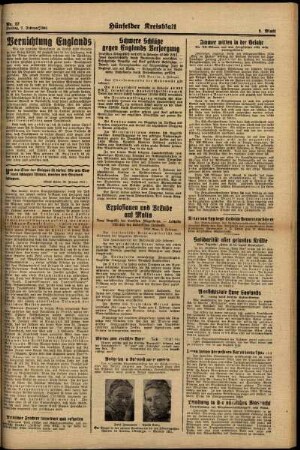Zweite Ausgabe vom Freitag, den 07. Februar 1941.