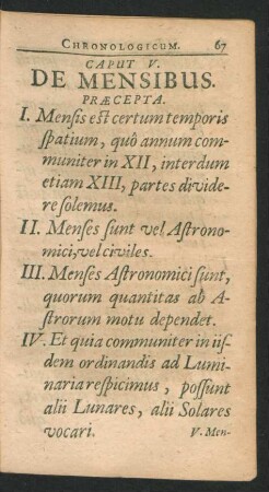 Caput V. De Mensibus.
