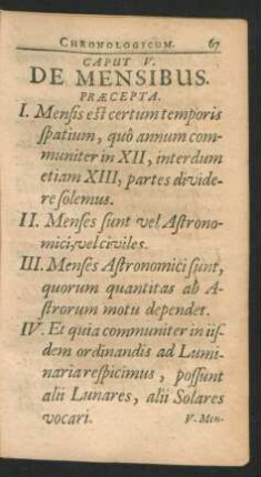 Caput V. De Mensibus.