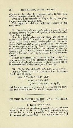 On the harmonic series and Stirling's formula.
