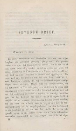 Zevende brief. Batavia, Junij 1854