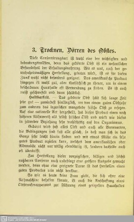 3. Trocknen, Dörren des Obstes