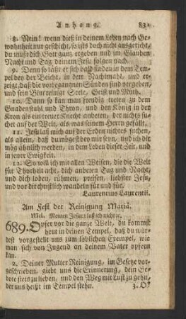Am Fest der Reinigung Mariä