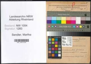 Entnazifizierung Martha Sendler , geb. 28.07.1891 ()