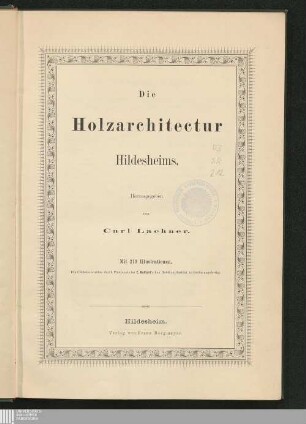 Die Holzarchitectur Hildesheims