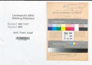 Entnazifizierung Franz Josef Joch , geb. 01.01.1896 (Postschaffner)