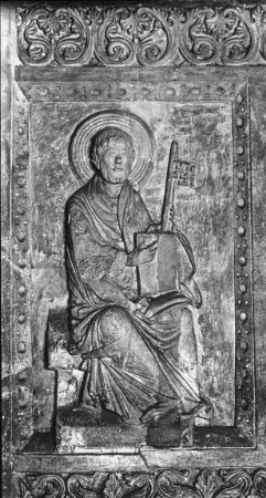 Hamersleben, ehem. Augustiner-Chorherren-Stift, Stiftskirche, St. Pankratius, nördl. Querschiff, Chorschranke, Petrus