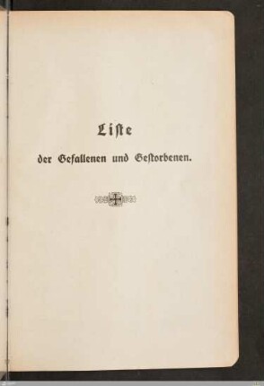 Liste der Gefallenen und Gestorbenen