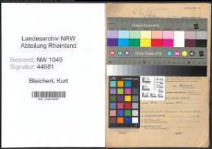 Entnazifizierung Kurt Bleichert , geb. 25.09.1910 (Lehrer)