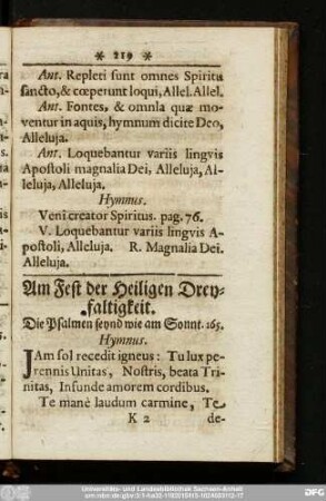 Am Fest der Heiligen Dreyfaltigkeit.