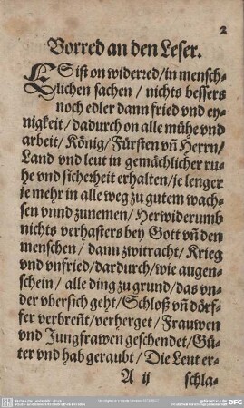 Vorred an den Leser.