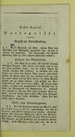Erstes Kapitel. Vorbegriffe