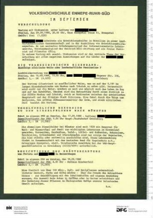 Beilage zum Programm 2. Semester 1988