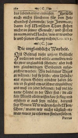 (C.) Die unglaubliche Warheit.