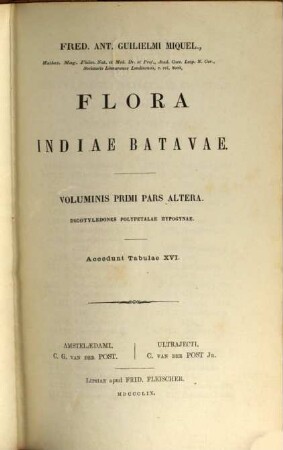 Flora van Nederlandsch Indië. 1,2