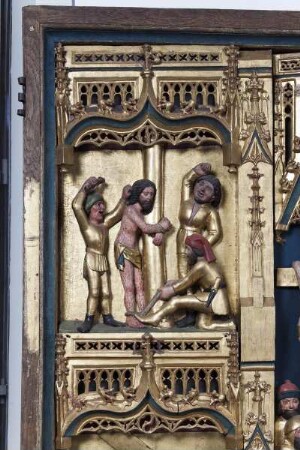 Wehrdaer Altarschrein — Passion Christi — Geißelung Christi