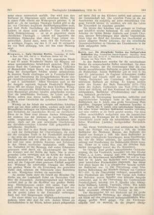 343-344 [Rezension] Mingana, Alphonse, Early Christian mystics