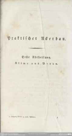 Erste Abtheilung. Klima und Boden